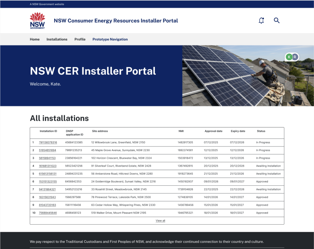 NSW DCCEEW Installer Portal